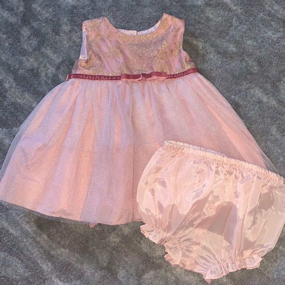 Babygirl pink/gold dress